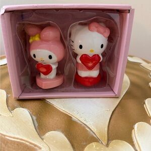 Blue Sky Hello Kitty & My Melody Valentine’s Day Ceramic Salt & Pepper Shakers